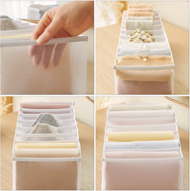 Ocean Home Textile Set of 3 White Cabinet Drawer Accordion Type Folding Laundry Organizer