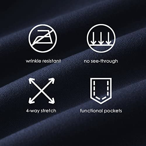 Willit 30" Women's Yoga Dress Pants Bootcut Stretch Work Slacks Office Business Casual Pants Belt Loops 4 Pockets Regular Navy Blue L - Image 5