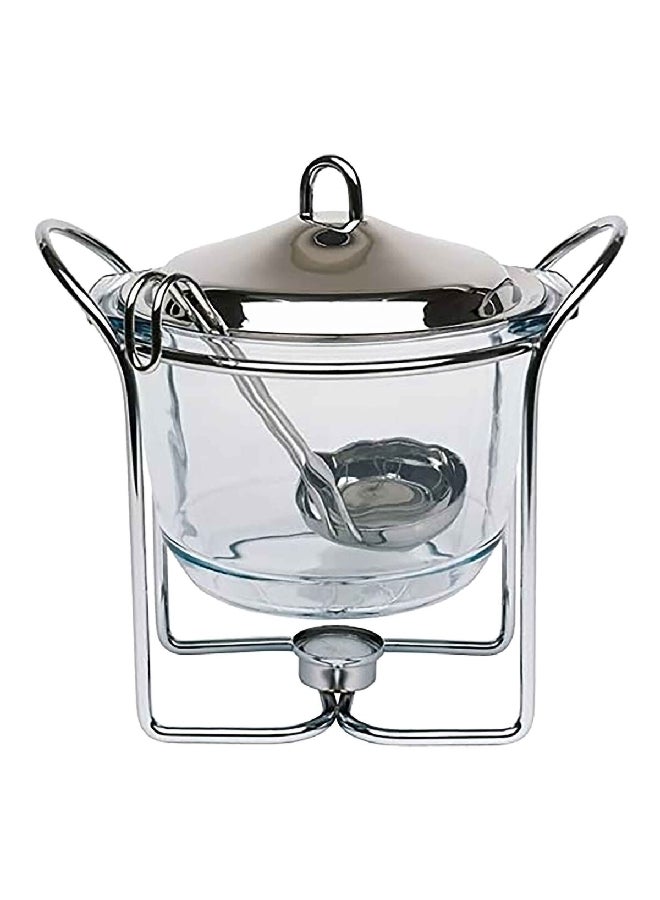Bien Servi Round Soup Warmer with Ladle Clear and Silver 4 L K610 - Image 2