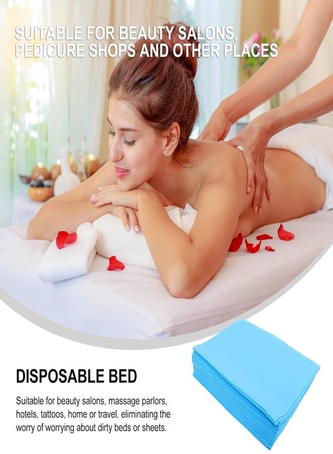KUDIZE Disposable Non-Woven Bed Sheet for Hospital, Hotel, Spa and Beauty Parlor (Blue, 31 x 80 Inch) - Pack of 100 - Image 3