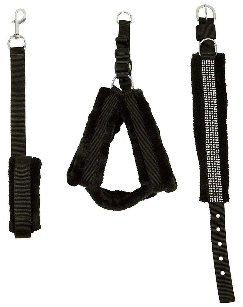 Skora Nylon Black Fur .75 inch Small Dog Harness|Dog Collar & Leash (Chest Size : 25-28 inch) - Image 5