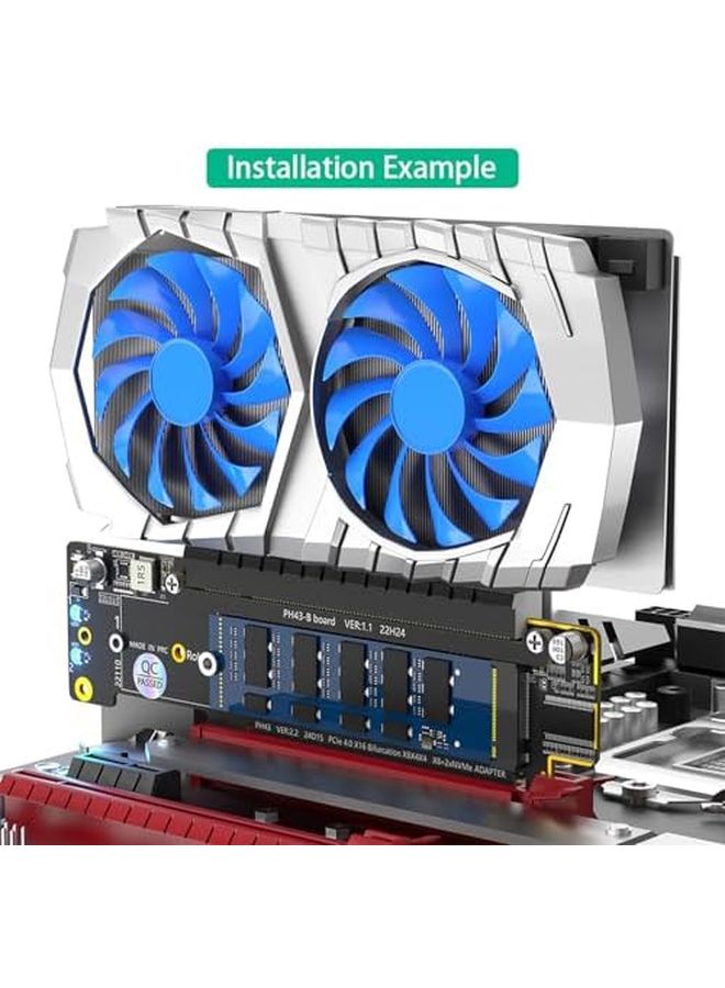 PCIe 4.0 X16 to 3 NVMe SSD Adapter Card for Server Storage Expansion and Data Science - Image 3