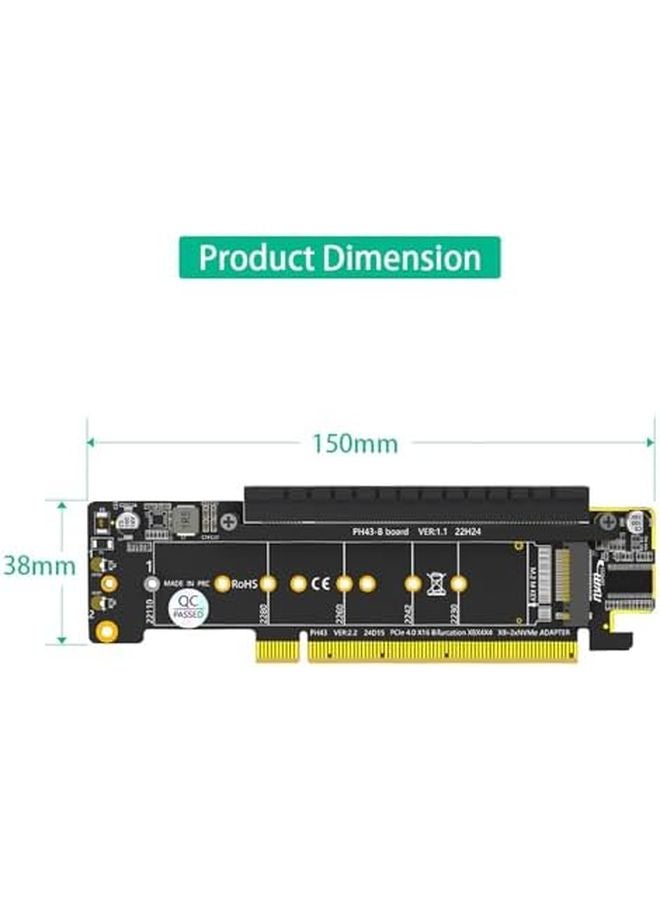 PCIe 4.0 X16 to 3 NVMe SSD Adapter Card for Server Storage Expansion and Data Science - Image 4