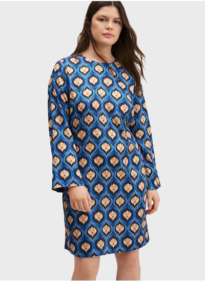 MANGO Printed Shift Dress