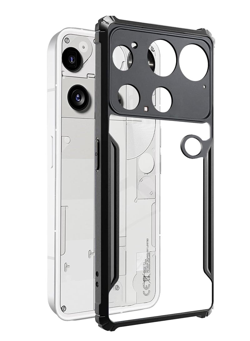 Wtech Nothing Phone (3) 5G 2025 Hybrid TPU Silicone with Raised Armour Bumpers Slim Case Cover (MCAPSA) - Clear/Black - Image 1