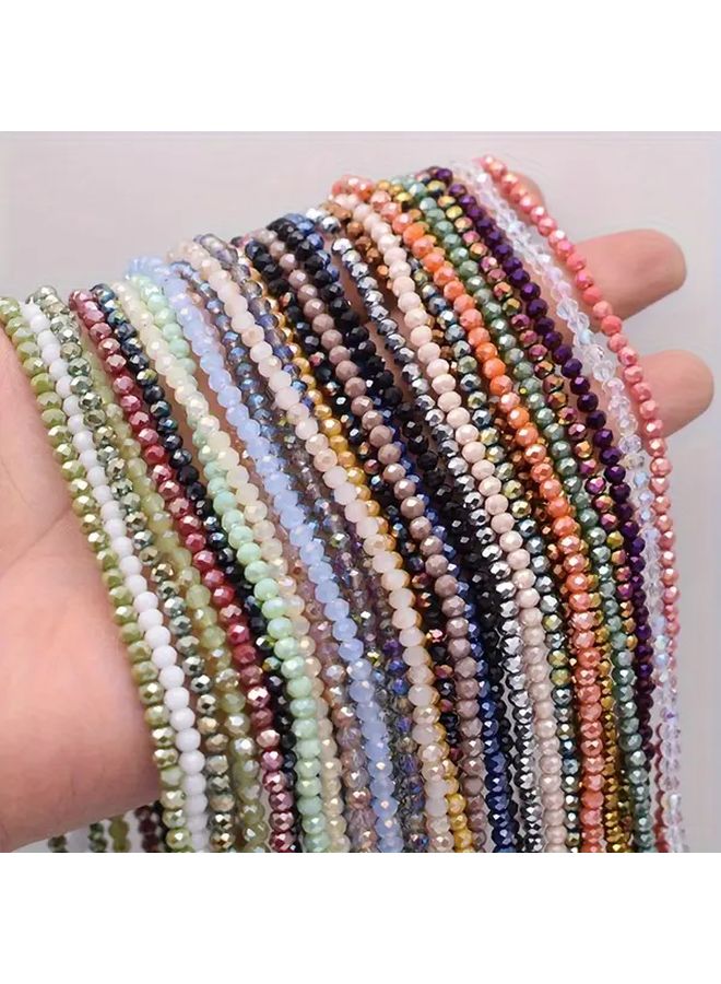 خرز زجاجي متعدد الجوانب 4 ملم 6 خيوط خرز فواصل لصنع المجوهرات تعويذات DIY - Image 4