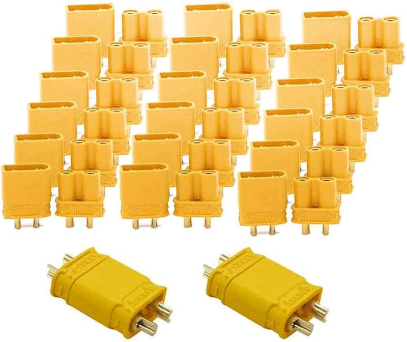 FLY RC 20 Pairs Amass XT30U (XT30 Upgrade) Male Female Bullet Connectors Power Plugs for RC Lipo Battery - Image 1