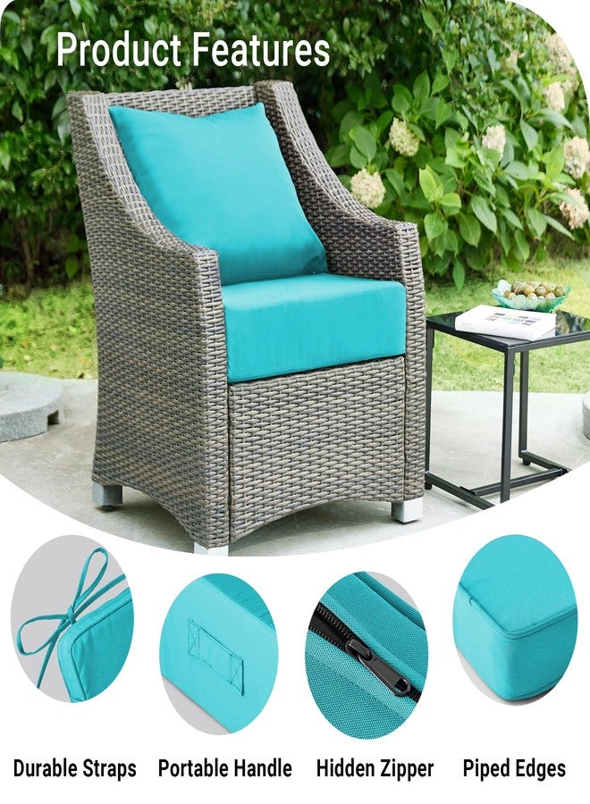 IPYNBAP Outdoor Cushions for Patio Furniture,Outdoor Seat Cushion Set 24 x 24 x 5.75 Inch,Waterproof & Fade Resistant Outdoor Chair Cushions,Deep Patio Chair Cushion with Removable Cover,Teal - Image 5