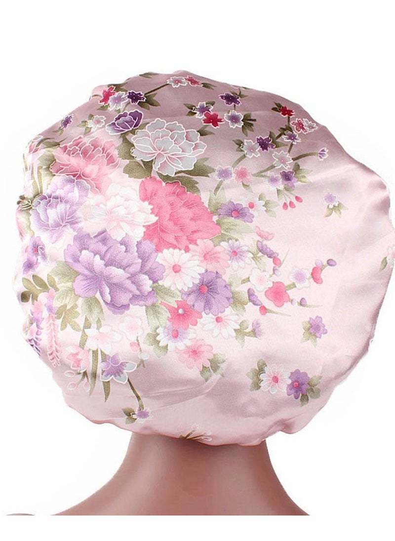 Wide Band Satin Cap Elastic Sleep Stain Bonnet Soft Night Sleeping Hat For Women  - Image 1