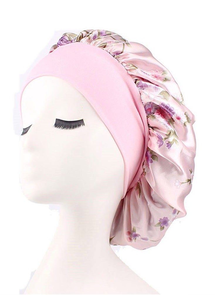 Wide Band Satin Cap Elastic Sleep Stain Bonnet Soft Night Sleeping Hat For Women  - Image 2
