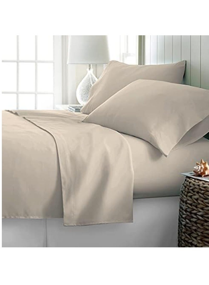Context Queen Size Cream Soft Wrinkle Free Microfiber Bedding 1 Pcs Duvet Cover 228X228cm with 2 Pcs Pillow Covers 50X66cm - Image 1