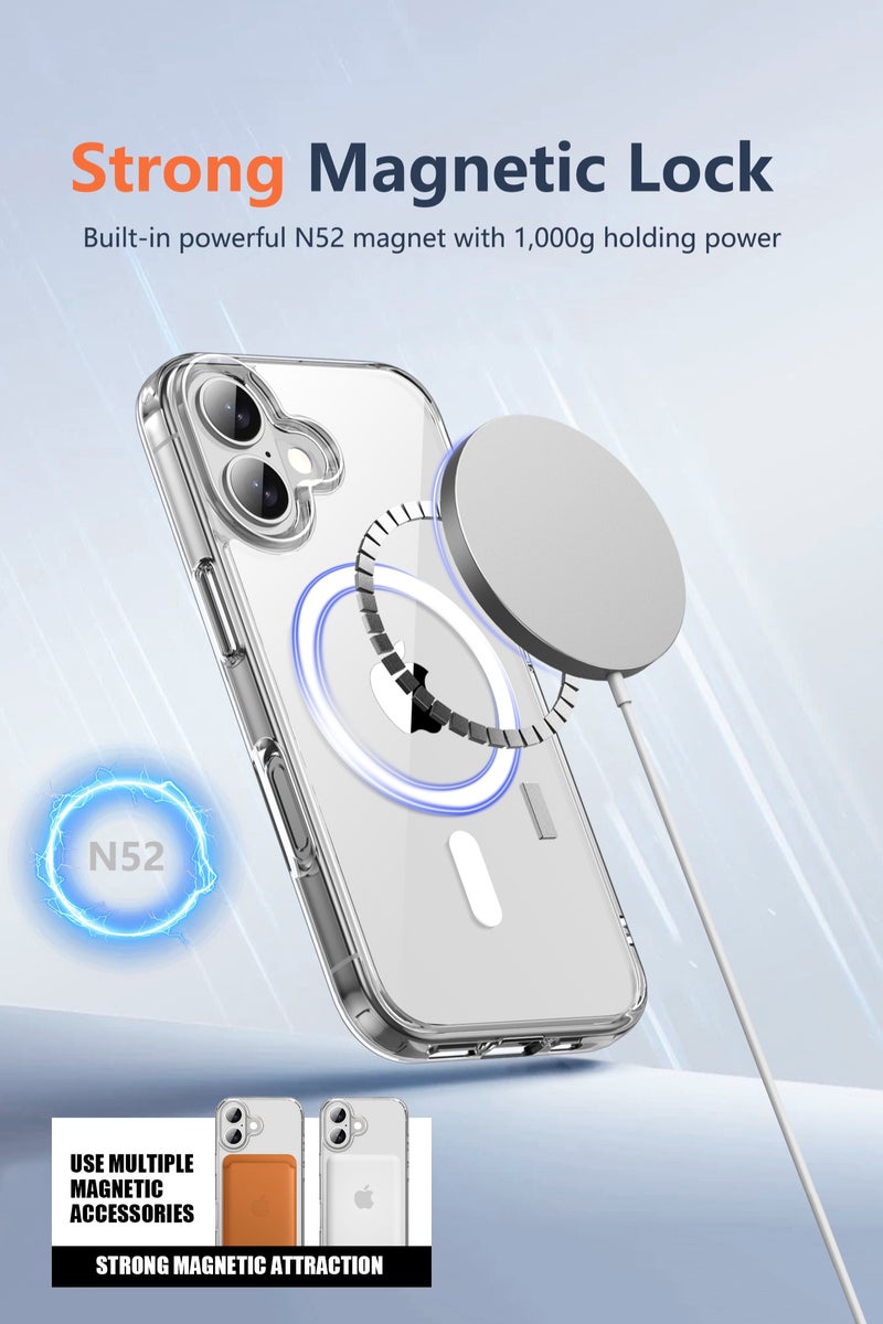 كلبور غطاء شفاف متين مضاد للاصفرار والخدش مقاوم للصدمات لهاتف iPhone 17 متوافق مع MagSafe حماية يومية مثالية للاستخدام اليومي والهدايا - Image 3