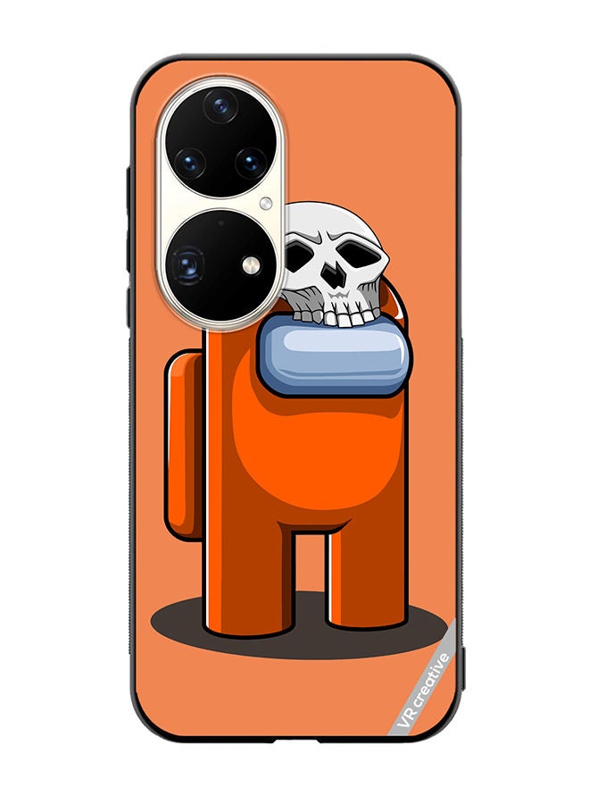 VR CREATIVE Protective Case Cover For Huawei P50 Pro Orange Game Among Us In Halloween Design Multicolour - Image 1