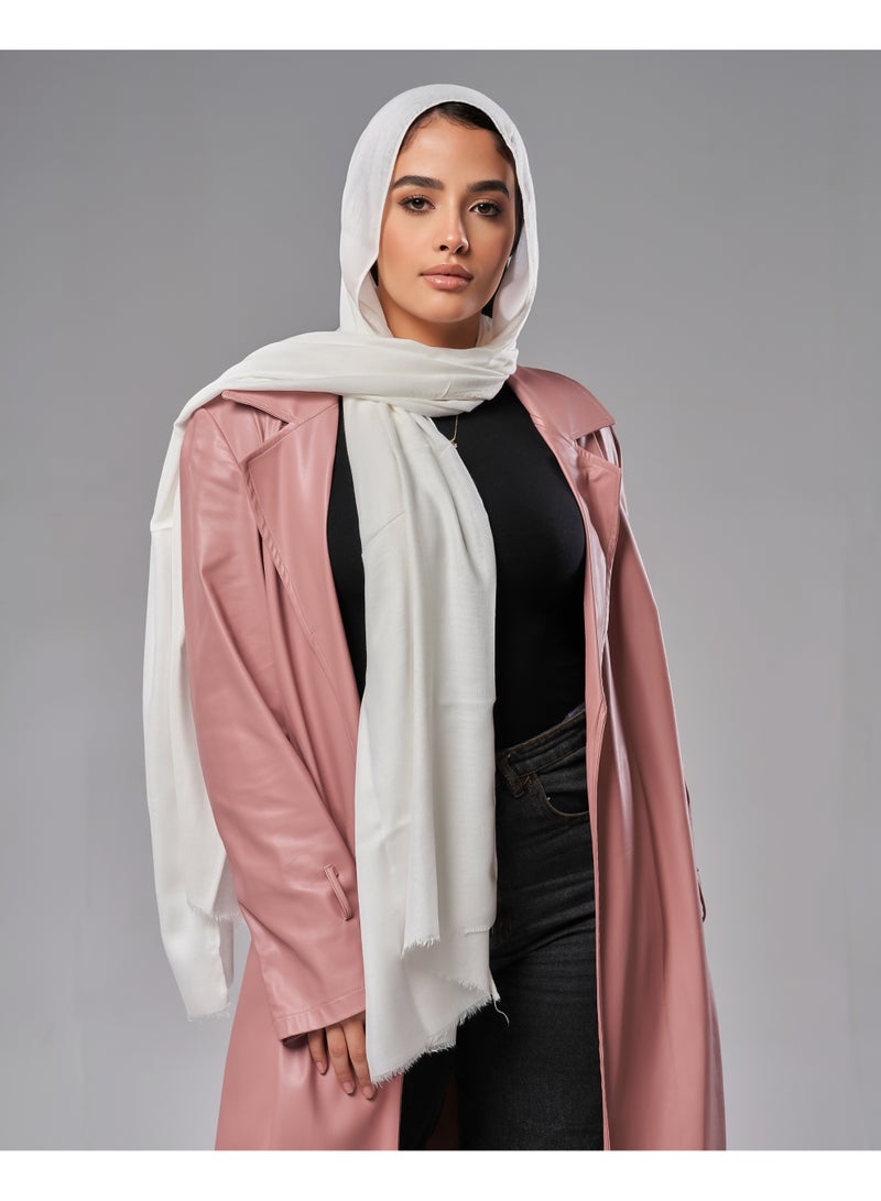 Lavezzi Breathable Cotton Modal Hijab Scarf For Women - Women Solid Color Head Scarf Wrap - Offwhite - Image 1