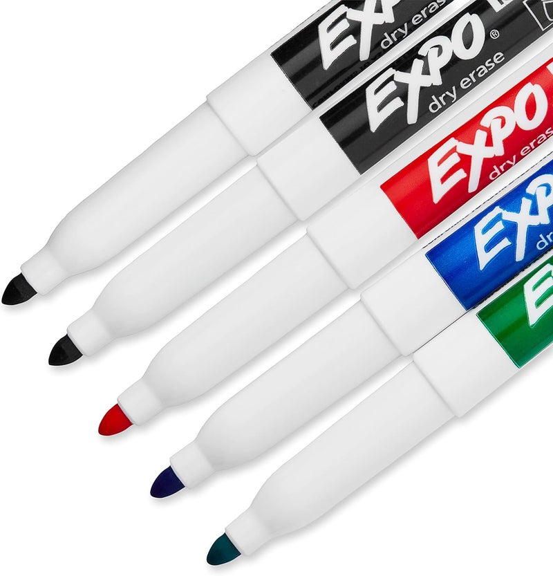 Expo Low Odor Dry Erase Marker Set With White Board Eraser And Cleaner Fine Tip Dry Erase Markers Assorted Colors, 7 Piece Set With Whiteboard Cleaner - Image 3