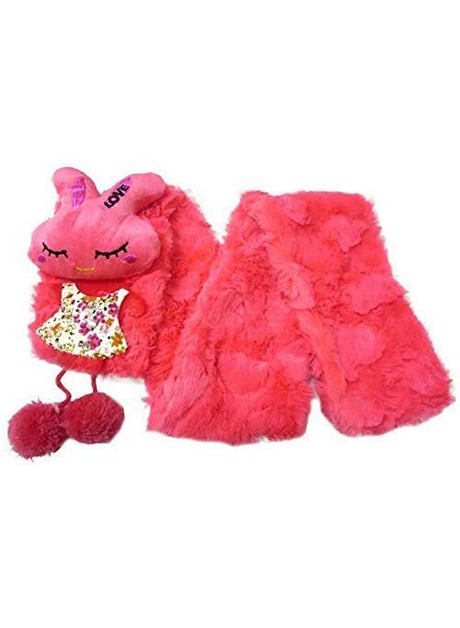 Malvina Baby Winter Scarf Cartoon Style Very Cute And Warm Muffler For Kids Boys Girls Colorful Children Neck Warmer (Dark Pink)