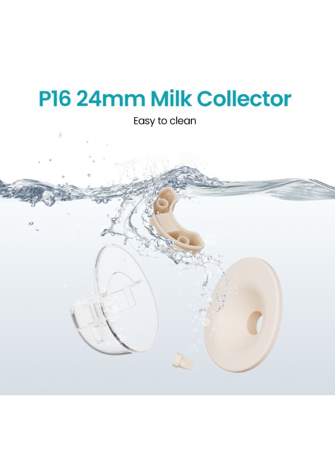 Paruu P16 Replacement Full Set Collector Cup, Only Compatible with P16 Wearable Breast Pump (150ml, 24mm Flange), Original Accessories - Image 3