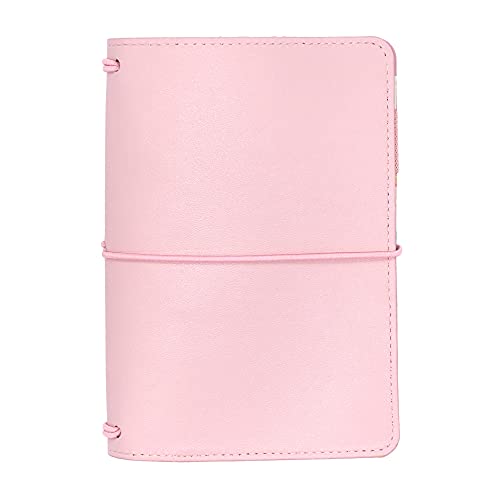 Pukka Pad, Carpe Diem A6 Notebook Cover and Passport Holder - 5.2 x 4.3 in - Features 4 Elastic Note Pad Holders, 2 Inside Pockets, Business Card Slot, and Pen Holder - Ballerina Pink - Image 1