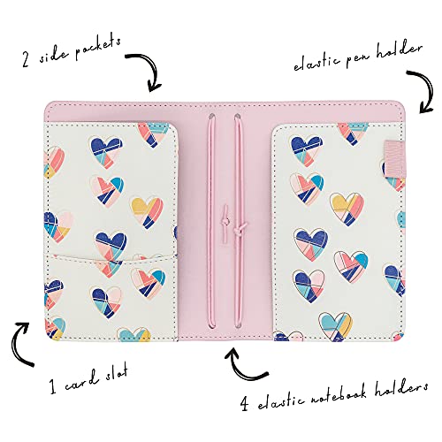Pukka Pad, Carpe Diem A6 Notebook Cover and Passport Holder - 5.2 x 4.3 in - Features 4 Elastic Note Pad Holders, 2 Inside Pockets, Business Card Slot, and Pen Holder - Ballerina Pink - Image 3