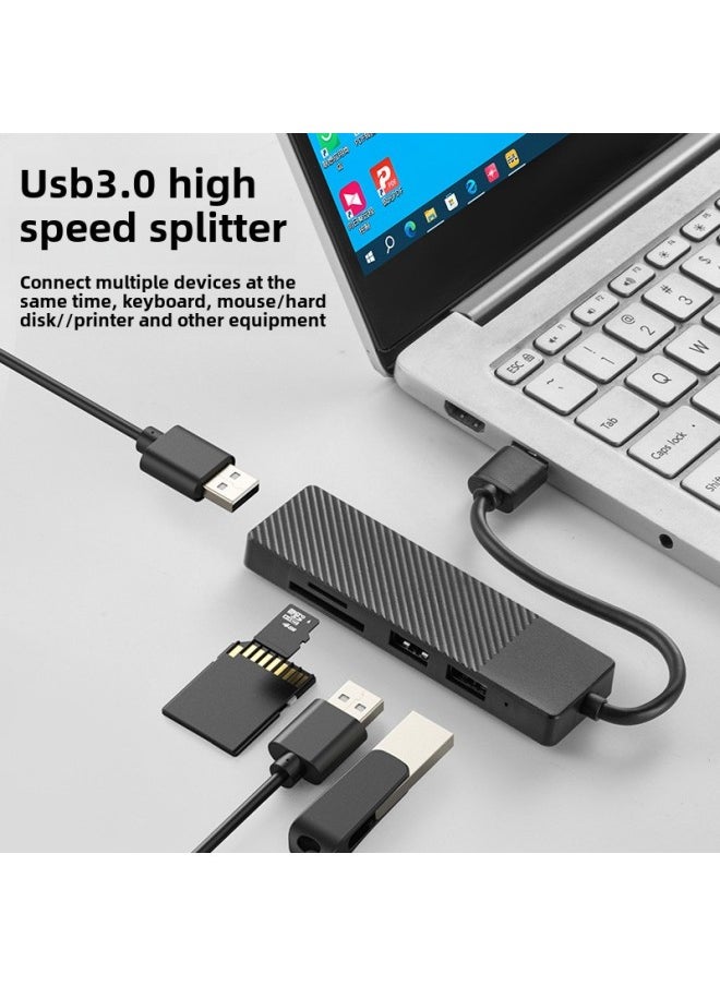 ماركة غير محددة - قاعدة توسيع USB 3.0 بمنفذ واحد إلى أربعة منافذ للكمبيوتر المحمول، قارئ بطاقات تخزين متعدد الوظائف، معدل نقل بيانات عالي السرعة - اللون: Usb2.0hub4port (أبيض) - Image 1