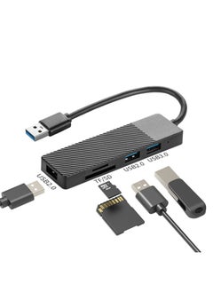 ماركة غير محددة قاعدة توسيع USB 3.0 بمنفذ واحد إلى أربعة منافذ للكمبيوتر المحمول، قارئ بطاقات تخزين متعدد الوظائف، معدل نقل بيانات عالي السرعة - اللون: Usb2.0hub4port (أبيض)  - Image 2