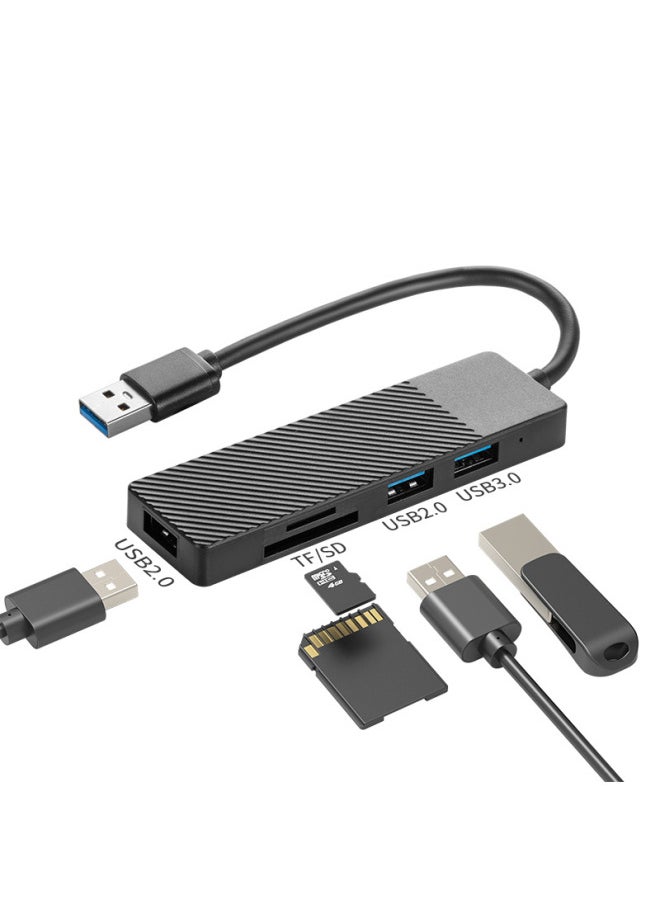 ماركة غير محددة - قاعدة توسيع USB 3.0 بمنفذ واحد إلى أربعة منافذ للكمبيوتر المحمول، قارئ بطاقات تخزين متعدد الوظائف، معدل نقل بيانات عالي السرعة - اللون: Usb2.0hub4port (أبيض) - Image 1