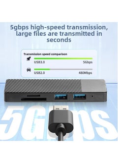 ماركة غير محددة قاعدة توسيع USB 3.0 بمنفذ واحد إلى أربعة منافذ للكمبيوتر المحمول، قارئ بطاقات تخزين متعدد الوظائف، معدل نقل بيانات عالي السرعة - اللون: Usb2.0hub4port (أبيض)  - Image 4