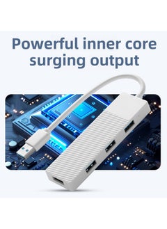 ماركة غير محددة قاعدة توسيع USB 3.0 بمنفذ واحد إلى أربعة منافذ للكمبيوتر المحمول، قارئ بطاقات تخزين متعدد الوظائف، معدل نقل بيانات عالي السرعة - اللون: Usb2.0hub4port (أبيض)  - Image 1