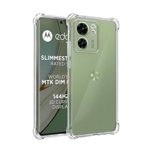 Plus Mobile Cover Soft & Flexible Shockproof Back Case with Cushioned Edges Transparent for Motorola Moto Edge 40 5G - Clear - Image 1