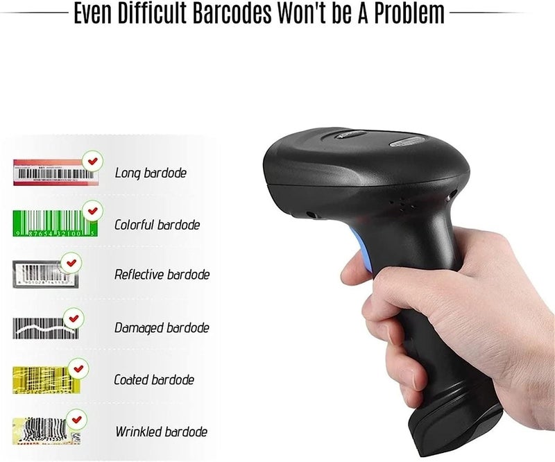Barcode Scanner Bar Code Scanner Handheld Wireless 1D 2D Auto Image Barcode Scanner (Size : 17.1x9.7x7.1cm) for Supermarket, Convenience Store, Warehouse - Image 4