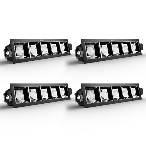 Murphy Aluminium 10W Black Finish Square Laser Led Ceiling Cob Spot, Focus, Down Ceiling Light, Ceiling Pop Light (Warm White, Pack Of 4), With 2 Years Warranty - Image 1