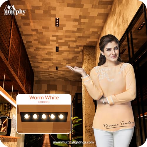 Murphy Aluminium 10W Black Finish Square Laser Led Ceiling Cob Spot, Focus, Down Ceiling Light, Ceiling Pop Light (Warm White, Pack Of 4), With 2 Years Warranty - Image 5
