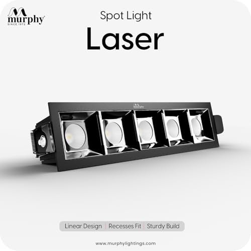 Murphy Aluminium 10W Black Finish Square Laser Led Ceiling Cob Spot, Focus, Down Ceiling Light, Ceiling Pop Light (Warm White, Pack Of 4), With 2 Years Warranty - Image 3