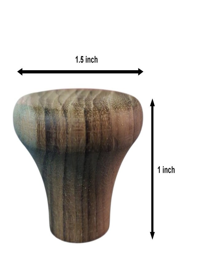 CURIOFACT Teakwood Drawer Knobs, Wardrobe Handles, Loft Handle, Kitchen Pull Handles, Cabinet Wooden Knobs, Raw/Ready to Polish, Pack of 6 (Mushroom) - Image 3