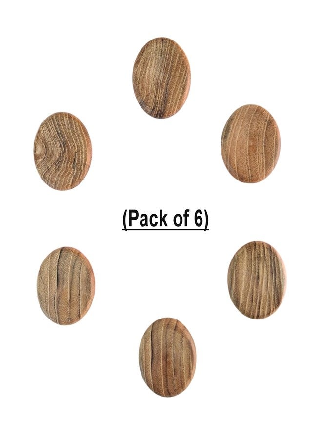 CURIOFACT Teakwood Drawer Knobs, Wardrobe Handles, Loft Handle, Kitchen Pull Handles, Cabinet Wooden Knobs, Raw/Ready to Polish, Pack of 6 (Mushroom) - Image 2