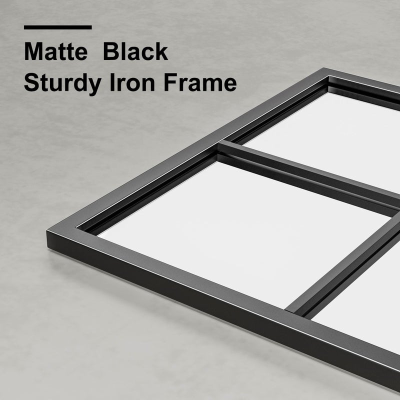Dewfig Rectangle Wall Mirror, Window Mirror Wall Mounted, 24"x36"in Window Pane Mirrors, Large Black Mirrors for Hanging or Leaning Against Wall Bedroom Vanity Living Room Fireplace Entryway,Black - Image 5