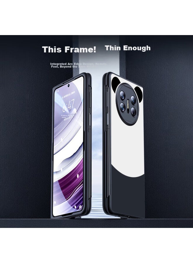كيكل Keklle غطاء هاتف لـ Huawei Mate X5، غطاء وقائي لـ Huawei Foldable Screen Phone Mate X5/x3/collector's Edition، غطاء مقاوم للصدمات رقيق للغاية للأعمال بملمس صقيل ومطلي ضد السقوط مع أذن باندا - Image 2