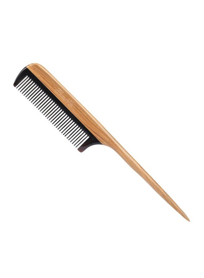 Breezelike (Buffalo Horn Teeth and Sandalwood Handle) - Hair Combs - Fine Tooth Detangling Wooden Tail Comb - No Static Natural Sandalwood Buffalo Horn Comb for Women - Image 1