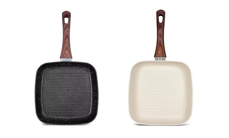 VDNSI Non Stick Frying Pan 4 Hole Ceramic Pan for Cooking Egg Frying Pan with Wooden Handle Small Non Stick Omelette Pan Iron Cooking Pans for Kitchen (1pcs) (Black) - Image 5