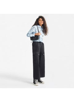 FAV Solid Cargo Pants with Pockets  - Image 2