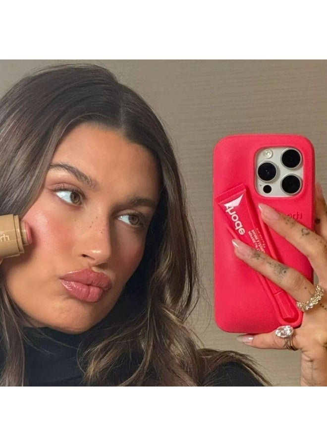 رود جراب هاتف Rhode Iphone 16 Pro Max مع حامل مرطب الشفاه في العبوة الأصلية جراب هاتف متعدد الوظائف مع حقيبة سفر أنيقة من السيليكون - Image 3