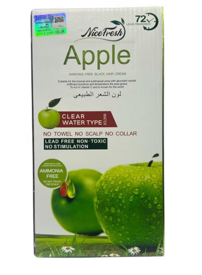 Apple Ammonia Free Natural Black Hair Color Cream 1000ml - Image 1