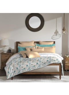 Trident Trident Bedsheet for Double Bed, 210 TC 100% Cotton bedsheet Set (1 King Bedsheet and 2 Standard Pillow Covers) Super Soft, House of Bloom Collection-Flora Impression  - Image 1