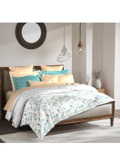 Trident Trident Bedsheet for Double Bed, 210 TC 100% Cotton bedsheet Set (1 King Bedsheet and 2 Standard Pillow Covers) Super Soft, House of Bloom Collection-Flora Impression  - Image 2