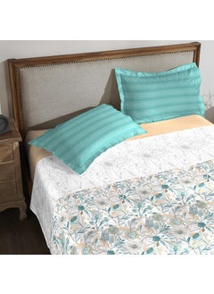 Trident Trident Bedsheet for Double Bed, 210 TC 100% Cotton bedsheet Set (1 King Bedsheet and 2 Standard Pillow Covers) Super Soft, House of Bloom Collection-Flora Impression  - Image 4