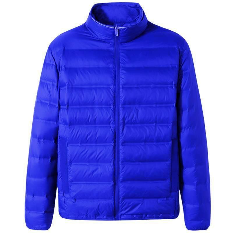 Plus Size Lightweight Down Jacket for Men Royal Blue (high quality) 