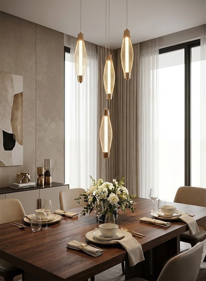 BUY4LESS -  Modern Lighting, Modern chandelier, Light, Gold Color Colored luxury chandelier, 40x34x100 cm, Suitable for living room, bed room, kitchen - Image 2