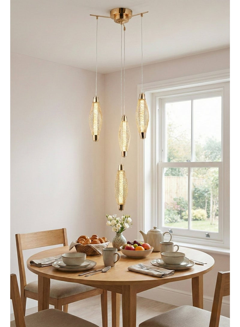 BUY4LESS -  Modern Lighting, Modern chandelier, Light, Gold Color Colored luxury chandelier, 40x34x100 cm, Suitable for living room, bed room, kitchen - Image 5