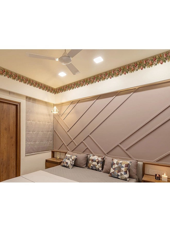 WallDesign Classic Vintage Flower & Butterfly Wallpaper Border Runner Stickers for Ceiling, Hall, Bedroom, Door, Cupboard, Wall Painting Look - 5.25 Inch Width x 5 Feet Length - Image 2