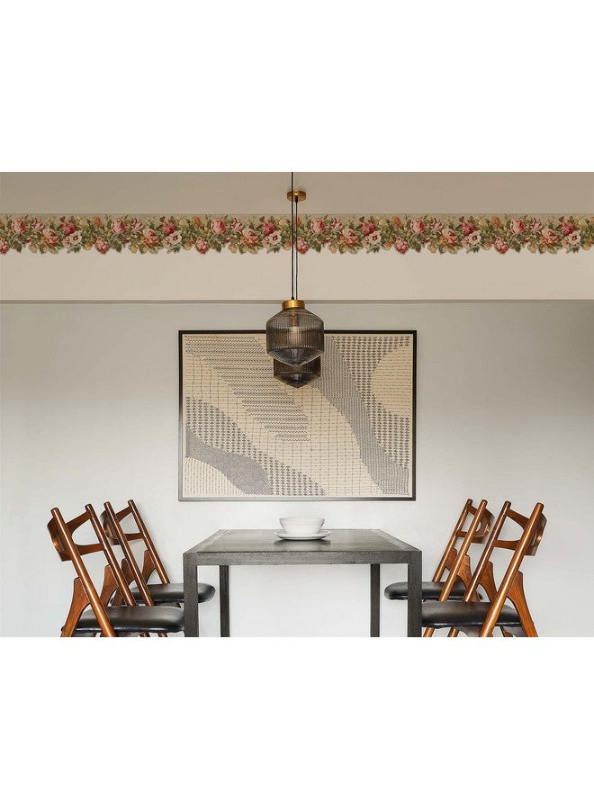 WallDesign Classic Vintage Flower & Butterfly Wallpaper Border Runner Stickers for Ceiling, Hall, Bedroom, Door, Cupboard, Wall Painting Look - 5.25 Inch Width x 5 Feet Length - Image 4